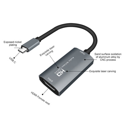 Z29A HDMI Female to USB-C / Type-C Male Video Audio Capture Box(Grey) - Video Capture Solutions by buy2fix | Online Shopping UK | buy2fix