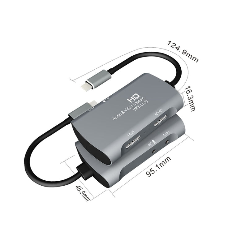 Z30A HDMI Female + Mic to HDMI Female + Audio + USB-C / Type-C Video Capture Box - Video Capture Solutions by buy2fix | Online Shopping UK | buy2fix