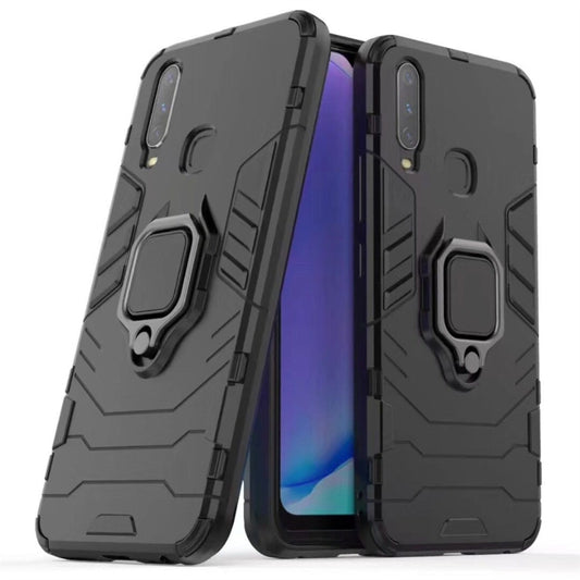 PC + TPU Shockproof Protective Case for Vivo Y17, with Magnetic Ring Holder (Black) - vivo Cases by buy2fix | Online Shopping UK | buy2fix