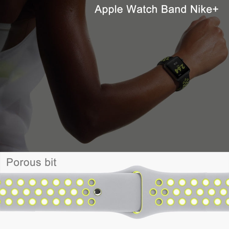 For Apple Watch Series 10 42mm / 9&8&7 41mm / SE 3&SE 2&6&SE&5&4 40mm / 3&2&1 38mm Fashionable Classical Silicone Sport Watch Band(Green Blue) - Watch Bands by buy2fix | Online Shopping UK | buy2fix