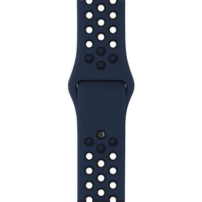 For Apple Watch Ultra 49mm&Watch Ultra 2 49mm / Series 10 46mm / 9&8&7 45mm / SE 3&SE 2&6&SE&5&4 44mm / 3&2&1 42mm Fashionable Classical Silicone Sport Watch Band (Blue Black) - Watch Bands by buy2fix | Online Shopping UK | buy2fix