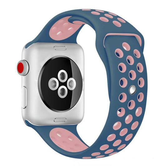 For Apple Watch Ultra 49mm&Watch Ultra 2 49mm / Series 10 46mm / 9&8&7 45mm / SE 3&SE 2&6&SE&5&4 44mm / 3&2&1 42mm Fashionable Classical Silicone Sport Watch Band(Blue Powder) by buy2fix