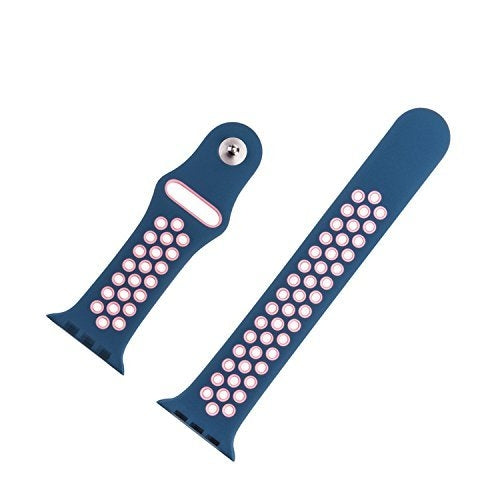 For Apple Watch Ultra 49mm&Watch Ultra 2 49mm / Series 10 46mm / 9&8&7 45mm / SE 3&SE 2&6&SE&5&4 44mm / 3&2&1 42mm Fashionable Classical Silicone Sport Watch Band(Blue Powder) by buy2fix