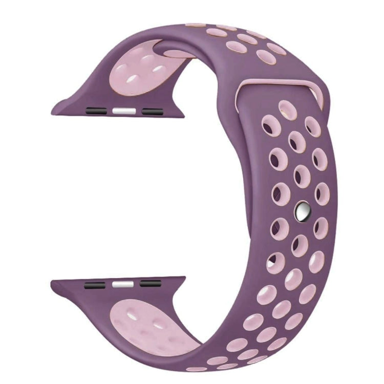 For Apple Watch Ultra 49mm&Watch Ultra 2 49mm / Series 10 46mm / 9&8&7 45mm / SE 3&SE 2&6&SE&5&4 44mm / 3&2&1 42mm Fashionable Classical Silicone Sport Watch Band(Purple Powder) - Watch Bands by buy2fix | Online Shopping UK | buy2fix