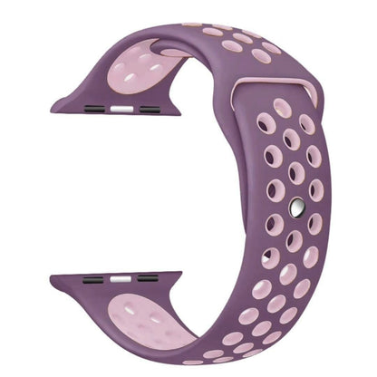 For Apple Watch Ultra 49mm&Watch Ultra 2 49mm / Series 10 46mm / 9&8&7 45mm / SE 3&SE 2&6&SE&5&4 44mm / 3&2&1 42mm Fashionable Classical Silicone Sport Watch Band(Purple Powder) - Watch Bands by buy2fix | Online Shopping UK | buy2fix