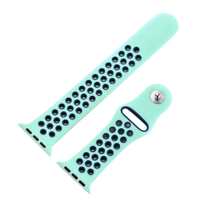 For Apple Watch Ultra 49mm&Watch Ultra 2 49mm / Series 10 46mm / 9&8&7 45mm / SE 3&SE 2&6&SE&5&4 44mm / 3&2&1 42mm Fashionable Classical Silicone Sport Watch Band(Green Blue) - Watch Bands by buy2fix | Online Shopping UK | buy2fix