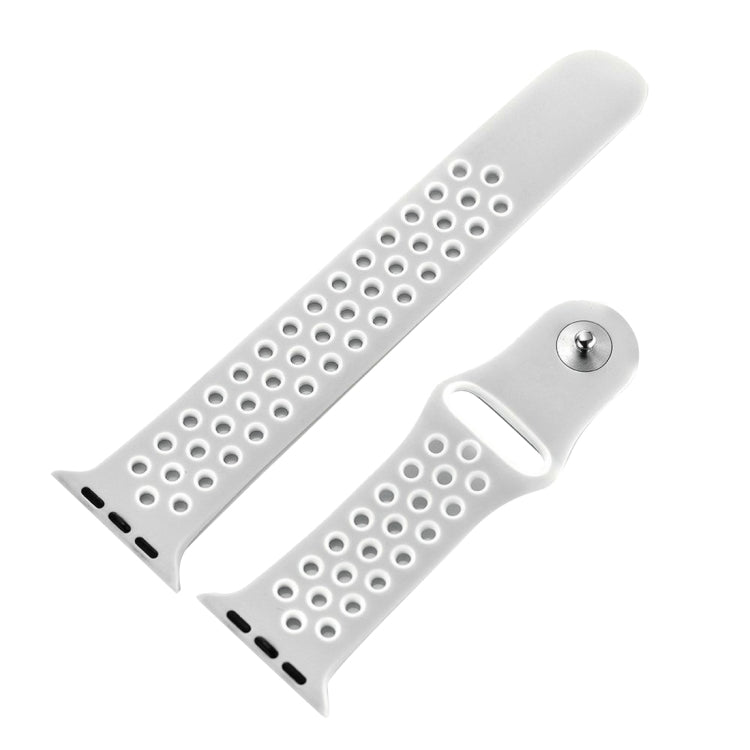 For Apple Watch Ultra 49mm&Watch Ultra 2 49mm / Series 10 46mm / 9&8&7 45mm / SE 3&SE 2&6&SE&5&4 44mm / 3&2&1 42mm Fashionable Classical Silicone Sport Watch Band(Grey White) - Watch Bands by buy2fix | Online Shopping UK | buy2fix