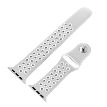 For Apple Watch Ultra 49mm&Watch Ultra 2 49mm / Series 10 46mm / 9&8&7 45mm / SE 3&SE 2&6&SE&5&4 44mm / 3&2&1 42mm Fashionable Classical Silicone Sport Watch Band(Grey White) - Watch Bands by buy2fix | Online Shopping UK | buy2fix