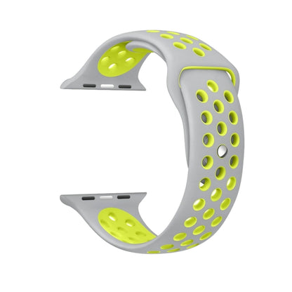 For Apple Watch Ultra 49mm&Watch Ultra 2 49mm / Series 10 46mm / 9&8&7 45mm / SE 3&SE 2&6&SE&5&4 44mm / 3&2&1 42mm Fashionable Classical Silicone Sport Watch Band(Grey Yellow) - Watch Bands by buy2fix | Online Shopping UK | buy2fix