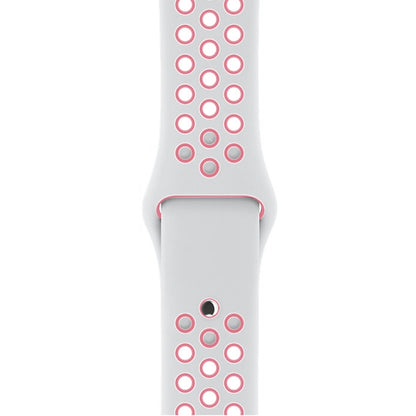 For Apple Watch Ultra 49mm&Watch Ultra 2 49mm / Series 10 46mm / 9&8&7 45mm / SE 3&SE 2&6&SE&5&4 44mm / 3&2&1 42mm Fashionable Classical Silicone Sport Watch Band (White Pink) - Watch Bands by buy2fix | Online Shopping UK | buy2fix
