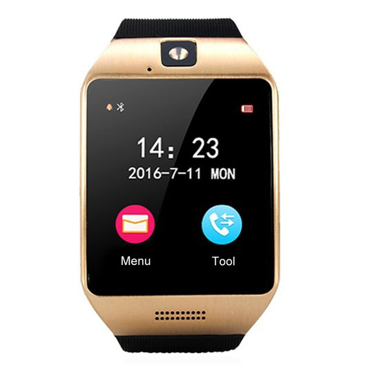 Q18S 1.54 inch IPS Screen MTK6260A Bluetooth 3.0 Smart Watch Phone, Pedometer / Sedentary Reminder / Sleeping Monitor / Anti-Loss / Remote Camera / GSM / 0.3M Camera (Black + Gold) by buy2fix