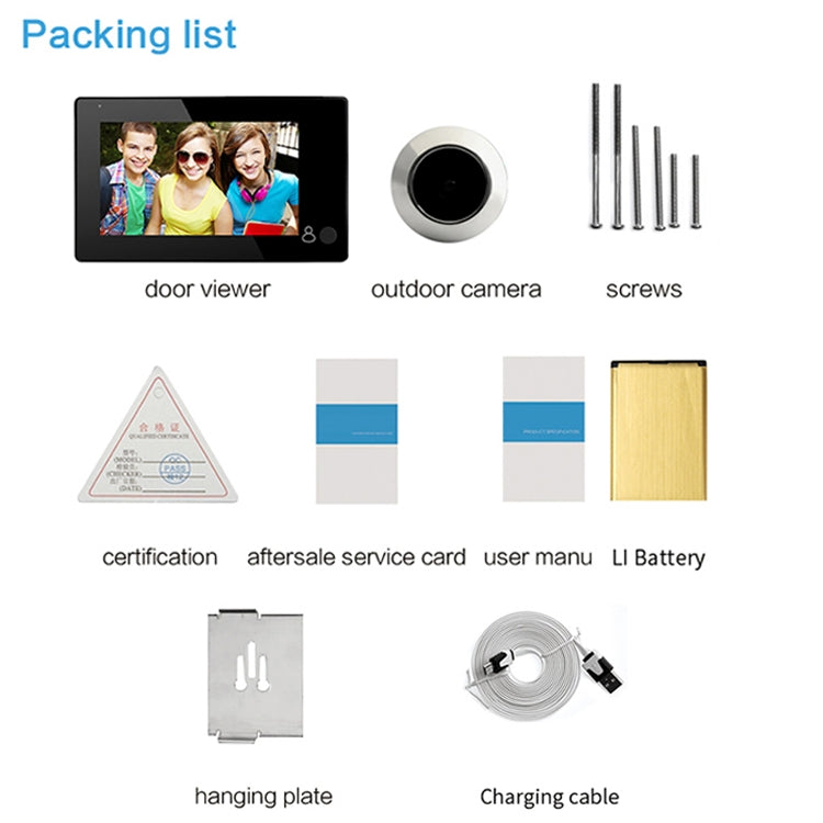 M4300B 4.3 inch TFT Color Display Screen 2.0MP Security Camera Video Smart Doorbell - Video DoorBell by buy2fix | Online Shopping UK | buy2fix