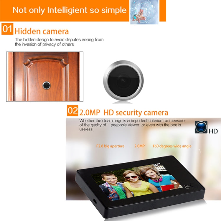 M4300B 4.3 inch TFT Color Display Screen 2.0MP Security Camera Video Smart Doorbell - Video DoorBell by buy2fix | Online Shopping UK | buy2fix