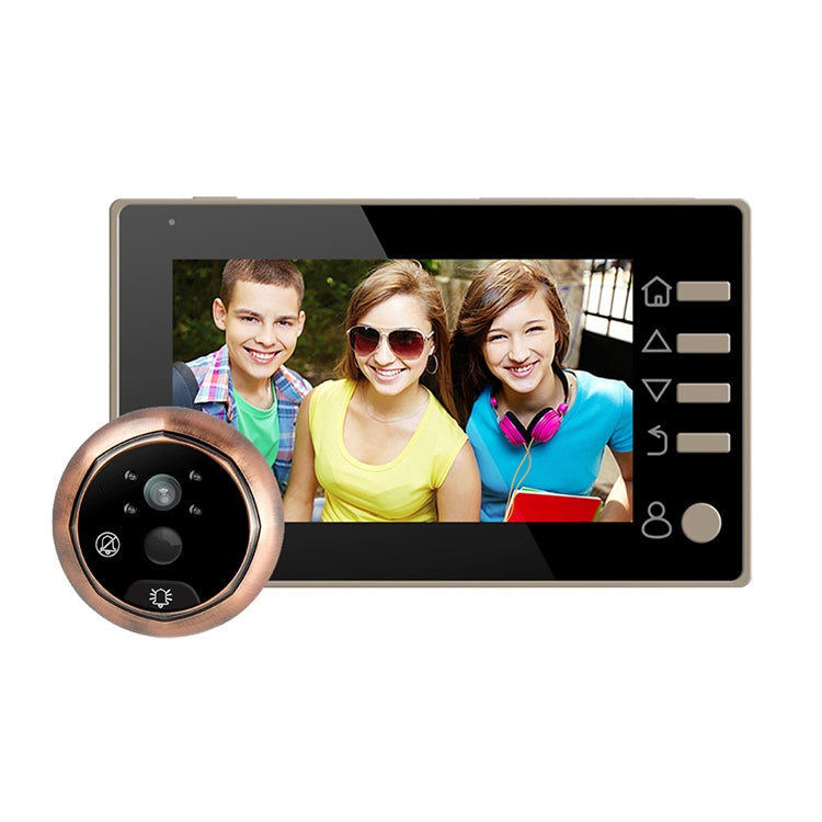 M4300D 4.3 inch TFT Color Display Screen 3.0MP Security Camera Video Smart Doorbell, Support TF Card (32GB Max) & Night Vision & Motion Detection (Gold) - Video DoorBell by buy2fix | Online Shopping UK | buy2fix