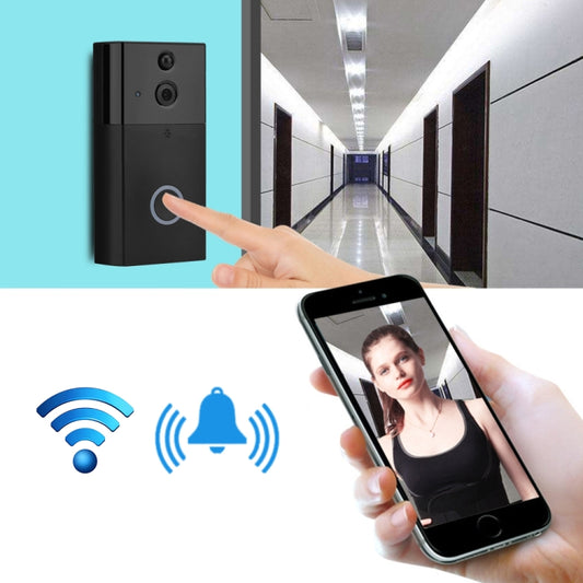 VESAFE HD 720P Security Camera Smart WiFi Video Doorbell Intercom, Support TF Card & Infrared Night Vision & Motion Detection App for IOS and Android(Black) - Video DoorBell by buy2fix | Online Shopping UK | buy2fix