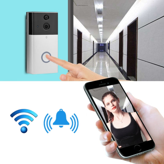 VESAFE HD 720P Security Camera Smart WiFi Video Doorbell Intercom, Support TF Card & Infrared Night Vision & Motion Detection App for IOS and Android(Silver) - Video DoorBell by buy2fix | Online Shopping UK | buy2fix