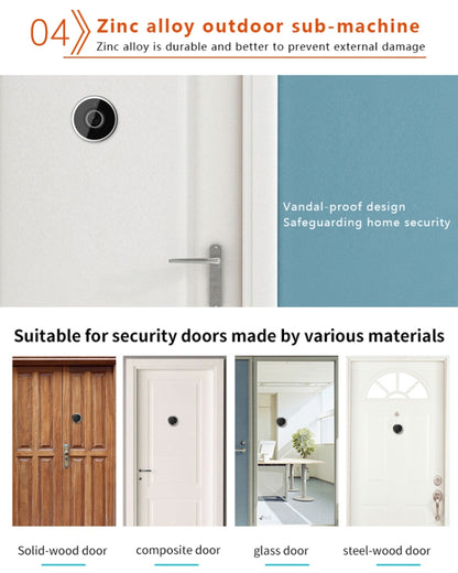 DD3S 2.4 inch Screen 0.3MP Security Camera Peephole Viewer Digital Peephole Door Bell, - Video DoorBell by buy2fix | Online Shopping UK | buy2fix