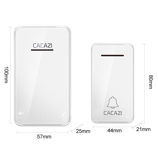 CACAZI FA8 Self-Powered Wireless Doorbell, EU Plug(White) - Wireless Doorbell by CACAZI | Online Shopping UK | buy2fix