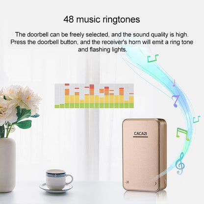 CACAZI FA8 Self-Powered Wireless Doorbell, EU Plug(White) - Wireless Doorbell by CACAZI | Online Shopping UK | buy2fix
