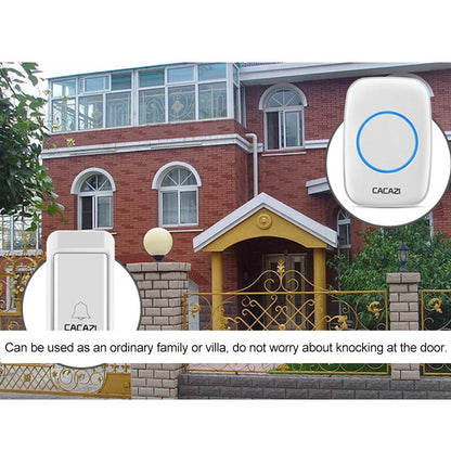 CACAZI A10G One Button One Receivers Self-Powered Wireless Home Cordless Bell, EU Plug(White) - Wireless Doorbell by CACAZI | Online Shopping UK | buy2fix
