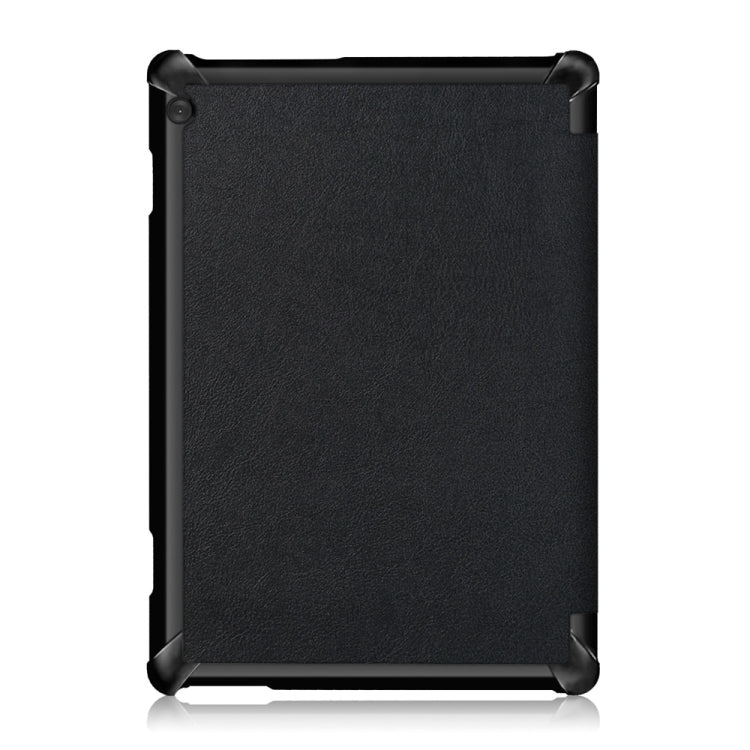 3-folding Custer Texture Deformation Flip Leather Case for Lenovo Tab M10 TB-X605F / X505F(Black) - Lenovo by buy2fix | Online Shopping UK | buy2fix