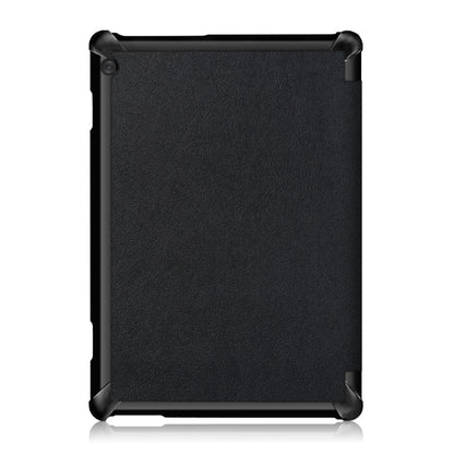 3-folding Custer Texture Deformation Flip Leather Case for Lenovo Tab M10 TB-X605F / X505F(Black) - Lenovo by buy2fix | Online Shopping UK | buy2fix