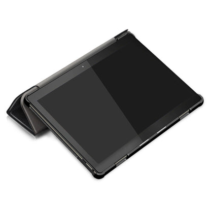 3-folding Custer Texture Deformation Flip Leather Case for Lenovo Tab M10 TB-X605F / X505F(Black) - Lenovo by buy2fix | Online Shopping UK | buy2fix