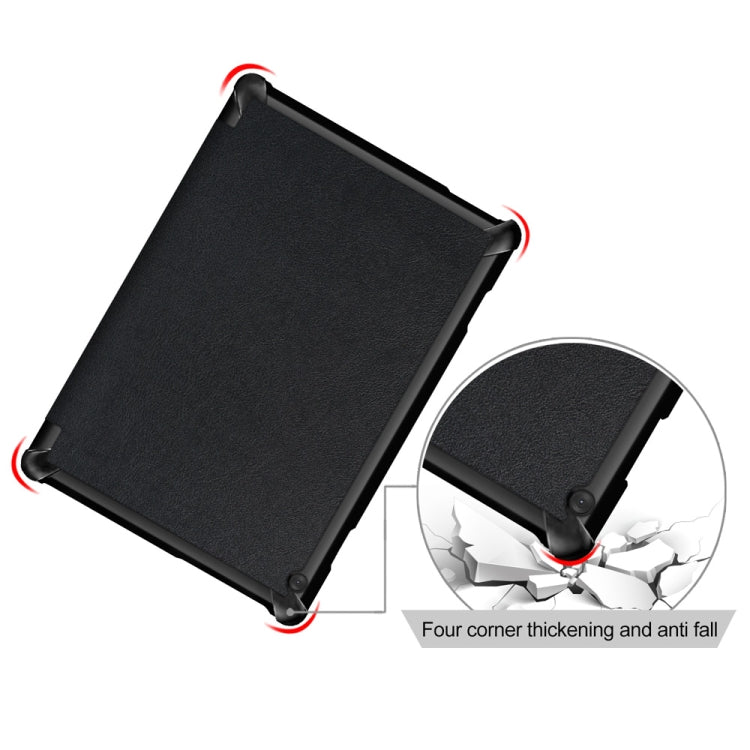 3-folding Custer Texture Deformation Flip Leather Case for Lenovo Tab M10 TB-X605F / X505F(Black) - Lenovo by buy2fix | Online Shopping UK | buy2fix