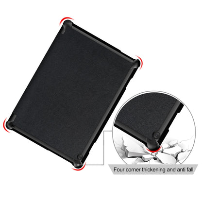 3-folding Custer Texture Deformation Flip Leather Case for Lenovo Tab M10 TB-X605F / X505F(Black) - Lenovo by buy2fix | Online Shopping UK | buy2fix