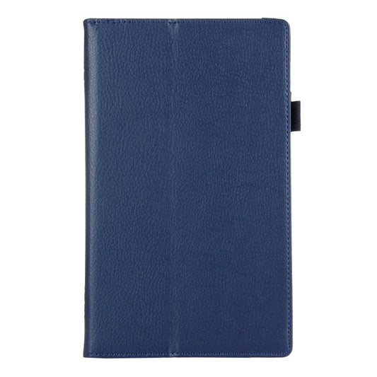 For Amazon Kindle Fire HD8 (2017) Litchi Texture Horizontal Flip Leather Case with Holder(Dark Blue) - Amazon by buy2fix | Online Shopping UK | buy2fix