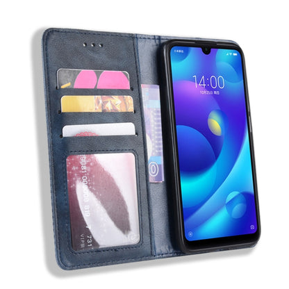 Magnetic Buckle Retro Crazy Horse Texture Horizontal Flip Leather Case for Xiaomi Redmi 7, with Holder & Card Slots & Photo Frame (Blue) - Xiaomi Cases by buy2fix | Online Shopping UK | buy2fix