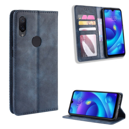 Magnetic Buckle Retro Crazy Horse Texture Horizontal Flip Leather Case for Xiaomi Redmi 7, with Holder & Card Slots & Photo Frame (Blue) - Xiaomi Cases by buy2fix | Online Shopping UK | buy2fix