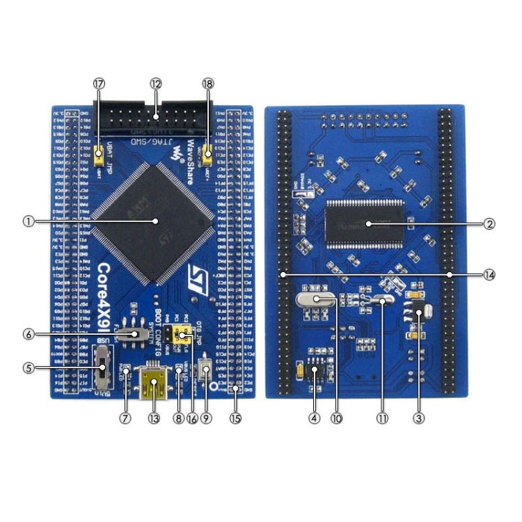 Waveshare Open429I-C Package A, STM32F4 Development Board by Waveshare