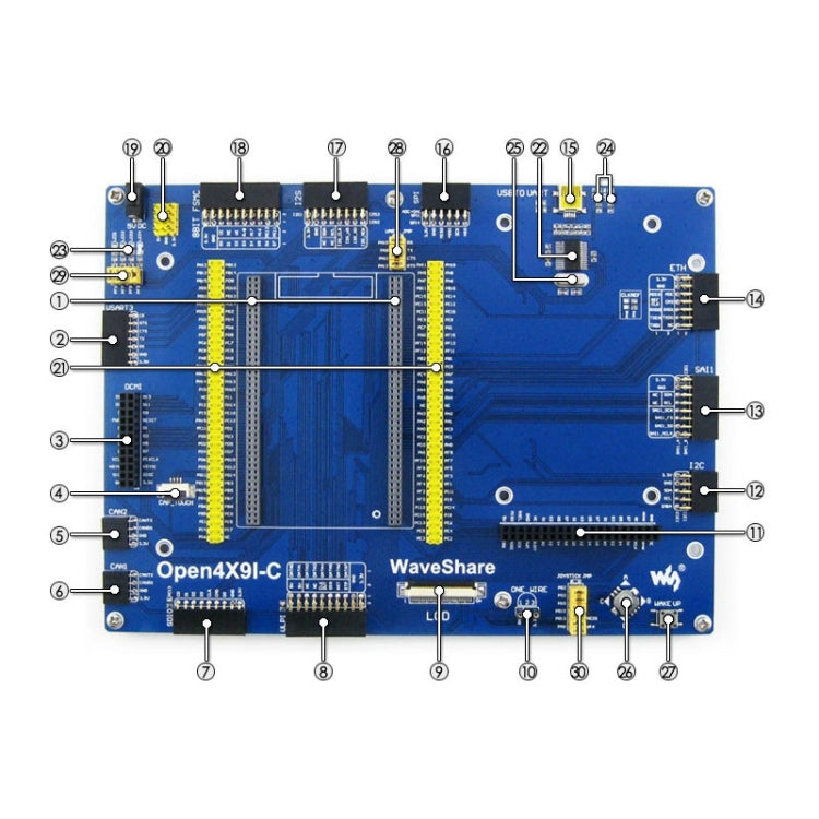 Waveshare Open429I-C Package A, STM32F4 Development Board by Waveshare