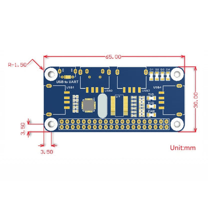 Waveshare 4 Port USB HUB HAT for Raspberry Pi - Modules Expansions Accessories by Waveshare | Online Shopping UK | buy2fix