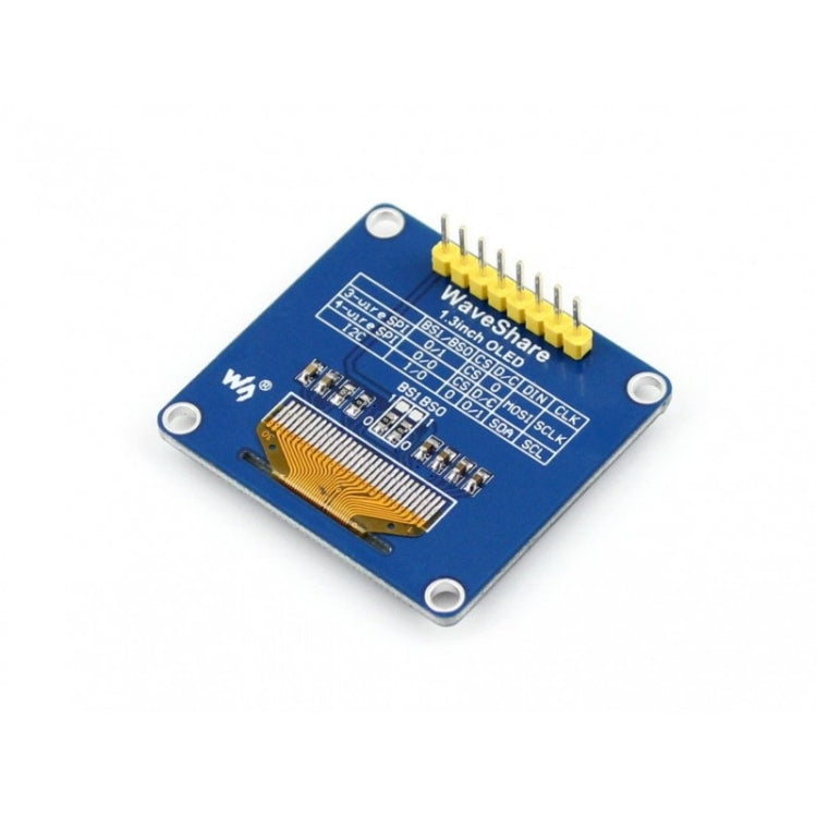 Waveshare 1.3 inch 128*64 OLED, SPI/I2C interfaces, Straight Vertical Pinheader - Modules Expansions Accessories by Waveshare | Online Shopping UK | buy2fix