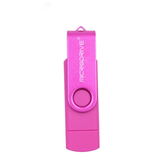 MicroDrive 32 Go USB 2.0 Ordinateur portable Double usage Rotatif OTG Métal U Disque (Rose)