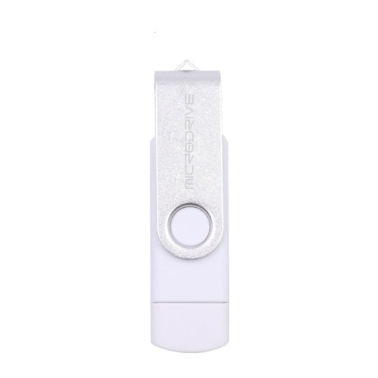 MicroDrive 32 Go USB 2.0 Ordinateur portable Double usage Rotatif OTG Métal U Disque (Blanc)