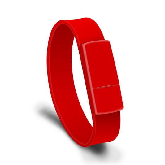 MicroDrive 128GB USB 2.0 Fashion Bracelet Wristband U Disk (Red) - USB Flash Drives by MicroDrive | Online Shopping UK | buy2fix