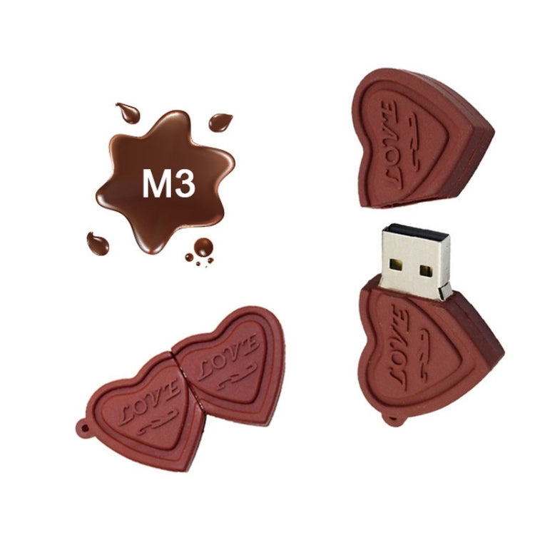MicroDrive 4GB USB 2.0 Creative Heart Chocolate U Disk - USB Flash Drives by MicroDrive | Online Shopping UK | buy2fix