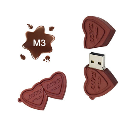 MicroDrive 4GB USB 2.0 Creative Heart Chocolate U Disk - USB Flash Drives by MicroDrive | Online Shopping UK | buy2fix