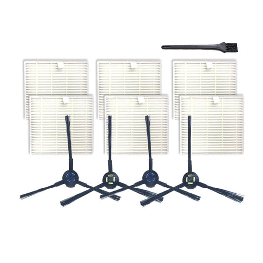 XI284 2 Pair I258 Side Brushes + 6 PCS I206 Filters + G101 Small Black Brush for ILIFE V8S - For ILIFE Accessories by buy2fix | Online Shopping UK | buy2fix