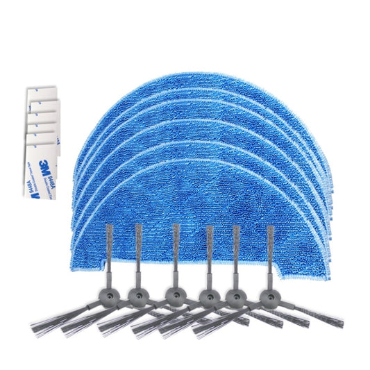 XI293 3 Pairs K614 Side Brushes + 6 PCS K636 Rags+ 6 PCS G604 Magic Adhesive Sticker for ILIFE A4 - For ILIFE Accessories by ILIFE | Online Shopping UK | buy2fix