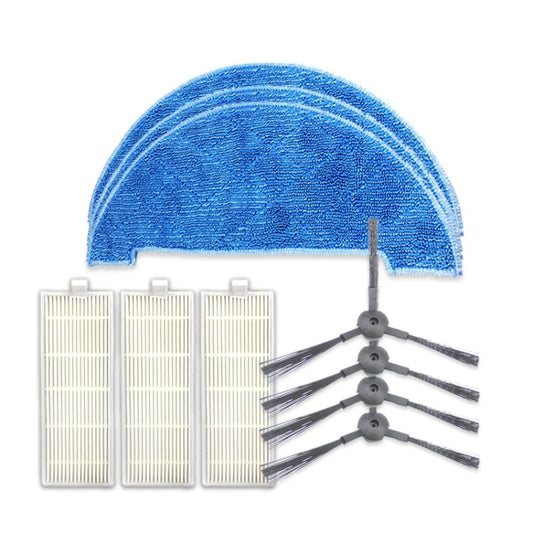 XI295 2 Pairs K614 Side Brushes + 3 PCS K636 Rags + 3 PCS I207 Filters for ILIFE A4 - For ILIFE Accessories by buy2fix | Online Shopping UK | buy2fix
