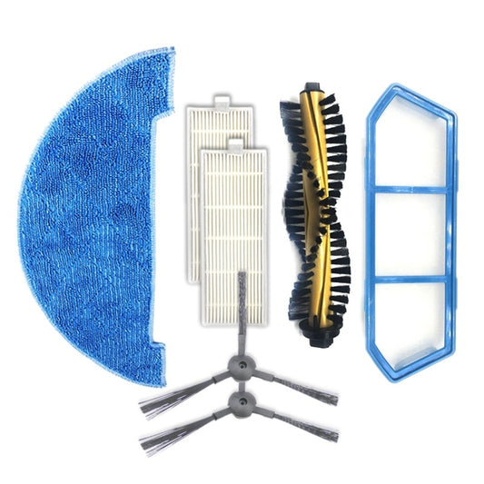 XI298 A Pair Side Brushes K614 + Rag I261+ 2 PCS I207 Filters + I205 Initial Effect Filters + I202 Main Brush for ILIFE A4 - For ILIFE Accessories by buy2fix | Online Shopping UK | buy2fix