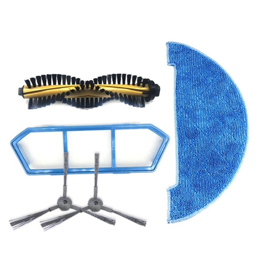 XI1750 A Pair Side Brushes K614 + K636 Rag + I205 Primary Effect Filter + I202 Main Brush for ILIFE A4 - For ILIFE Accessories by buy2fix | Online Shopping UK | buy2fix