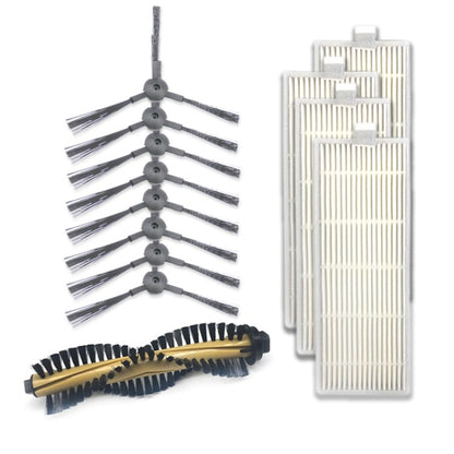 XI217 4 Pairs K614 Side Brushes + 4 PCS I207 Filters + Main Brush I202 Set for  ILIFE A4 - For ILIFE Accessories by buy2fix | Online Shopping UK | buy2fix