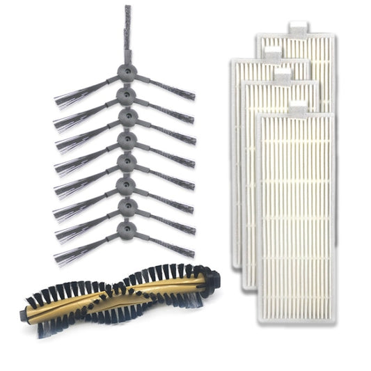 XI217 4 Pairs K614 Side Brushes + 4 PCS I207 Filters + Main Brush I202 Set for  ILIFE A4 - For ILIFE Accessories by buy2fix | Online Shopping UK | buy2fix