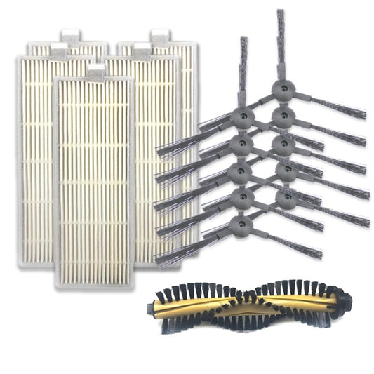 XI218 5 Pairs K614 Side Brushes + 5 PCS I207 Filters + Main Brush I202 Set for  ILIFE A4 - For ILIFE Accessories by buy2fix | Online Shopping UK | buy2fix