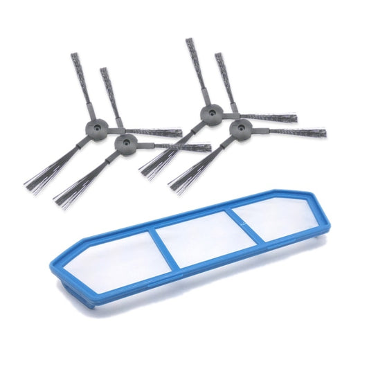 XI219 2 Pairs K614 Side Brushes + I205 Initial Effect Filter for ILIFE A4 / A4S / A6 - For ILIFE Accessories by buy2fix | Online Shopping UK | buy2fix